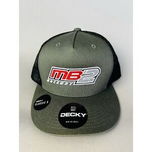 MB2‎ Raceway Decky Cap Trucker SnapBack Adjustable Hat NEW With Tags